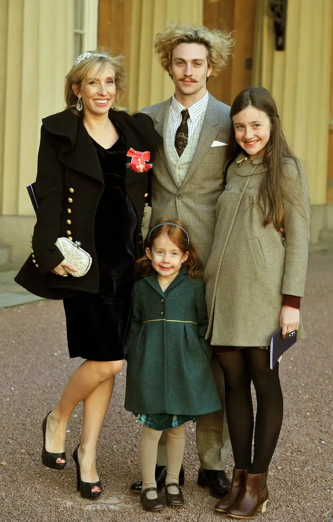 Sam Taylor-Johnson with her daughters from her first marriage