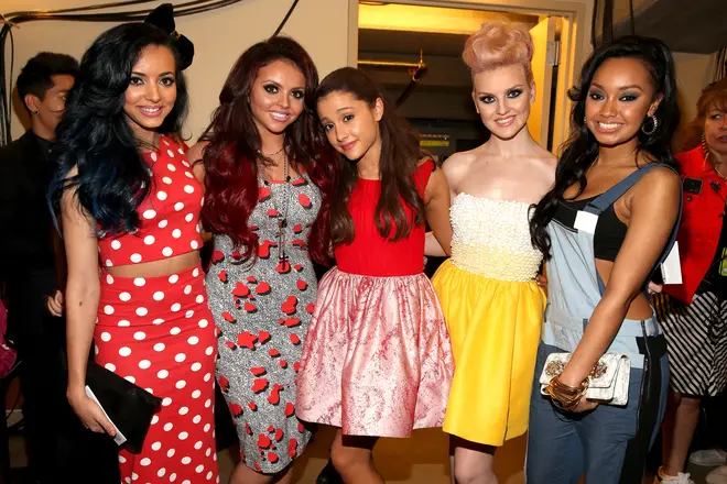 Little Mix and Ariana Grande at the Nickelodeon Kids' Choice Awards in 2013.