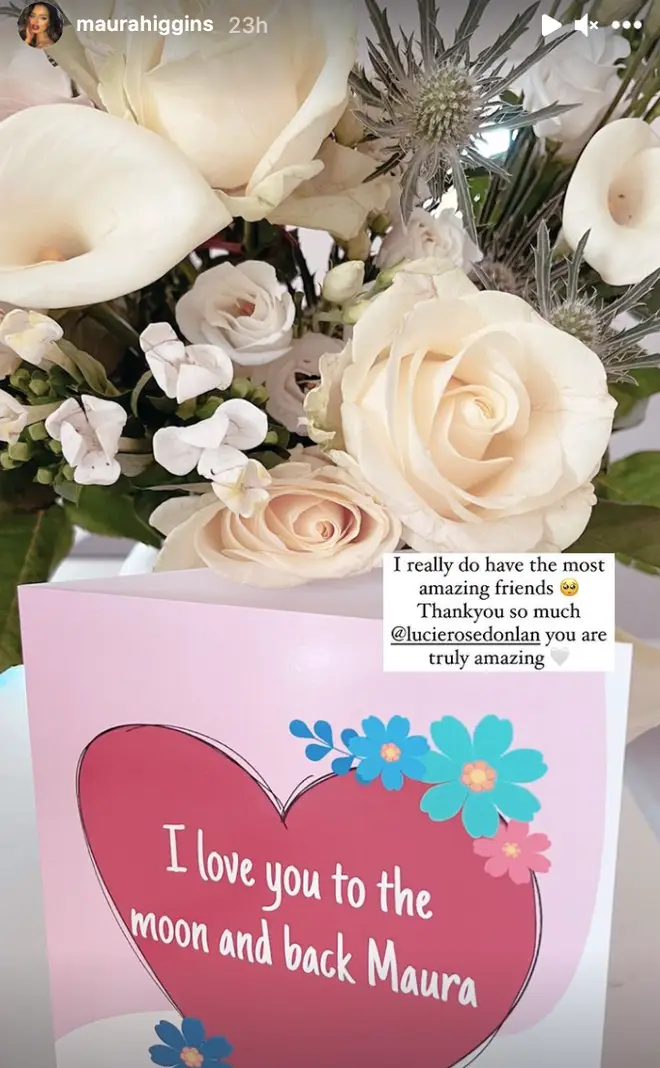 Lucie Donlan sent Maura Higgins a card and some flowers