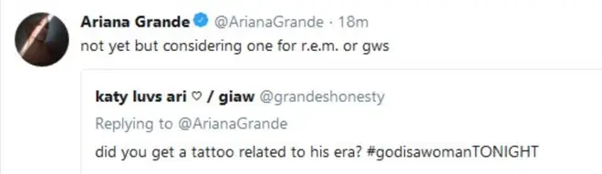 Ariana Grande has previously said she wanted an 'R.E.M' tattoo