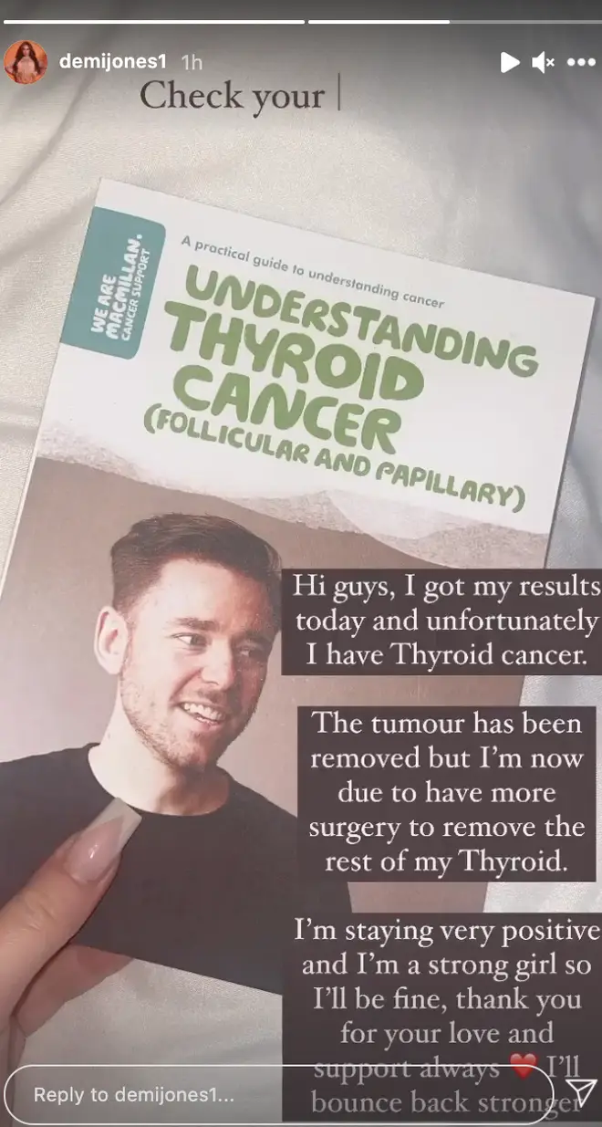 Demi Jones announced her thyroid cancer diagnosis on social media