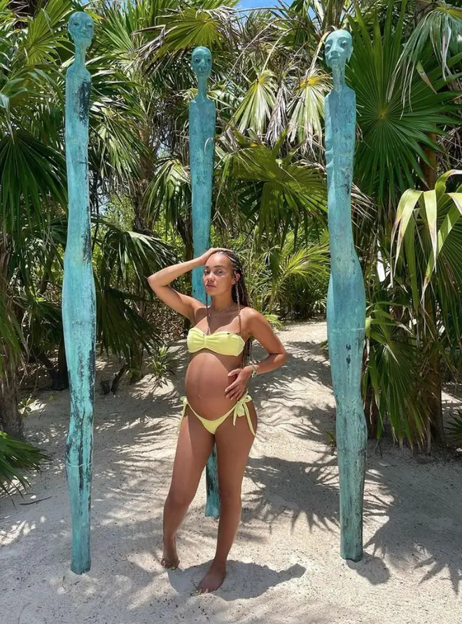 Pregnant Leigh-Anne Pinnock enjoying the sun