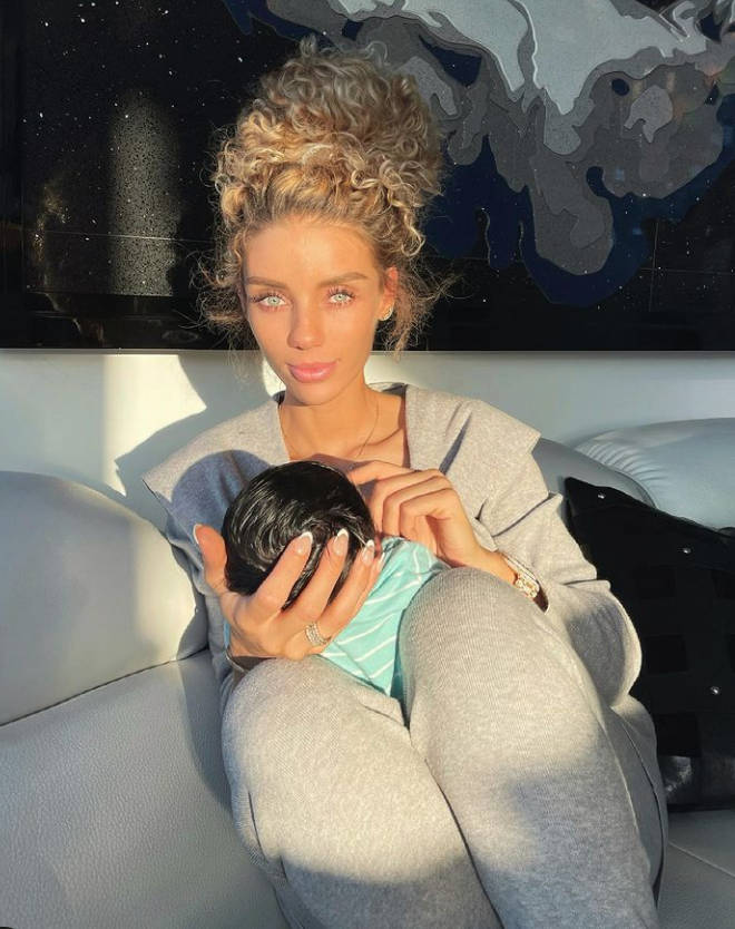 Jena Frumes held her baby boy in a stunning snap