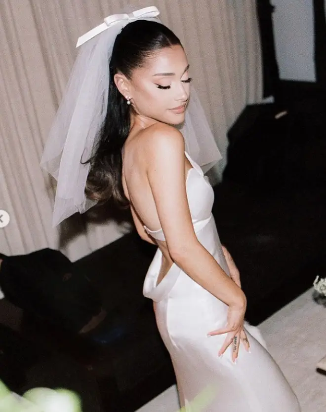 Ariana Grande's wedding dress was a strapless silk number