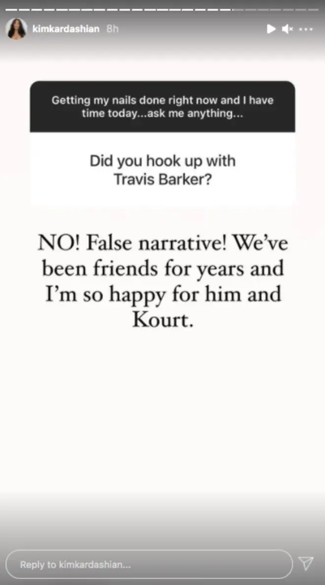 Kim Kardashian branded the Travis Barker affair claims a 'false narrative'