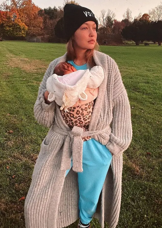 Gigi Hadid with her baby girl Khai