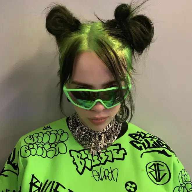 Billie Eilish is known for her green and black ombre hair