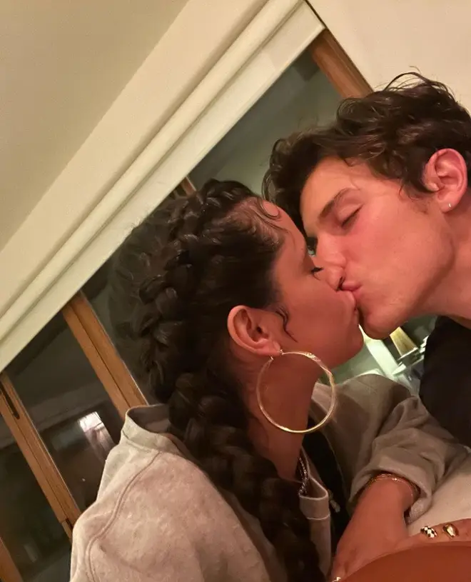 Shawn Mendes and Camila Cabello post a sweet kiss to their socials