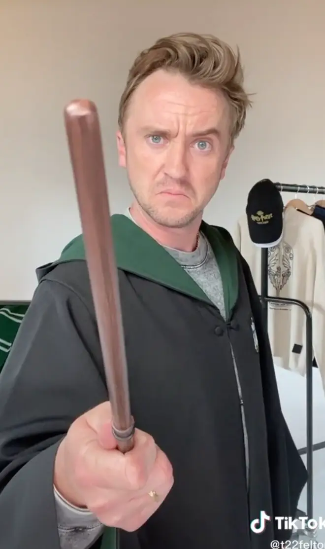 Tom Felton put on his Hogwarts robe for TikTok