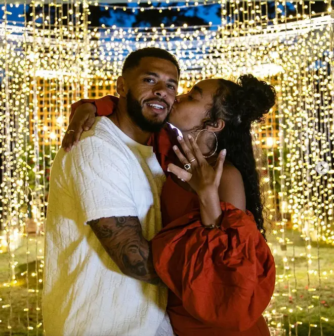 Andre Gray proposed to Leigh-Anne Pinnock with the diamond encrusted emerald ring in May 2020