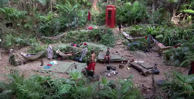 The 'I'm A Celebrity' camp is hidden in net so the jungle scene cannot be spotted