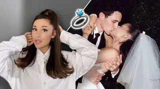 Ariana Grande shared a look at her wedding ring for the first time