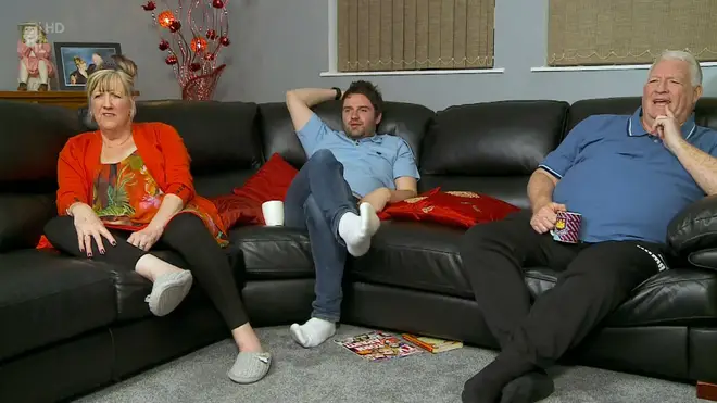 Pete and Linda with her son George on Gogglebox