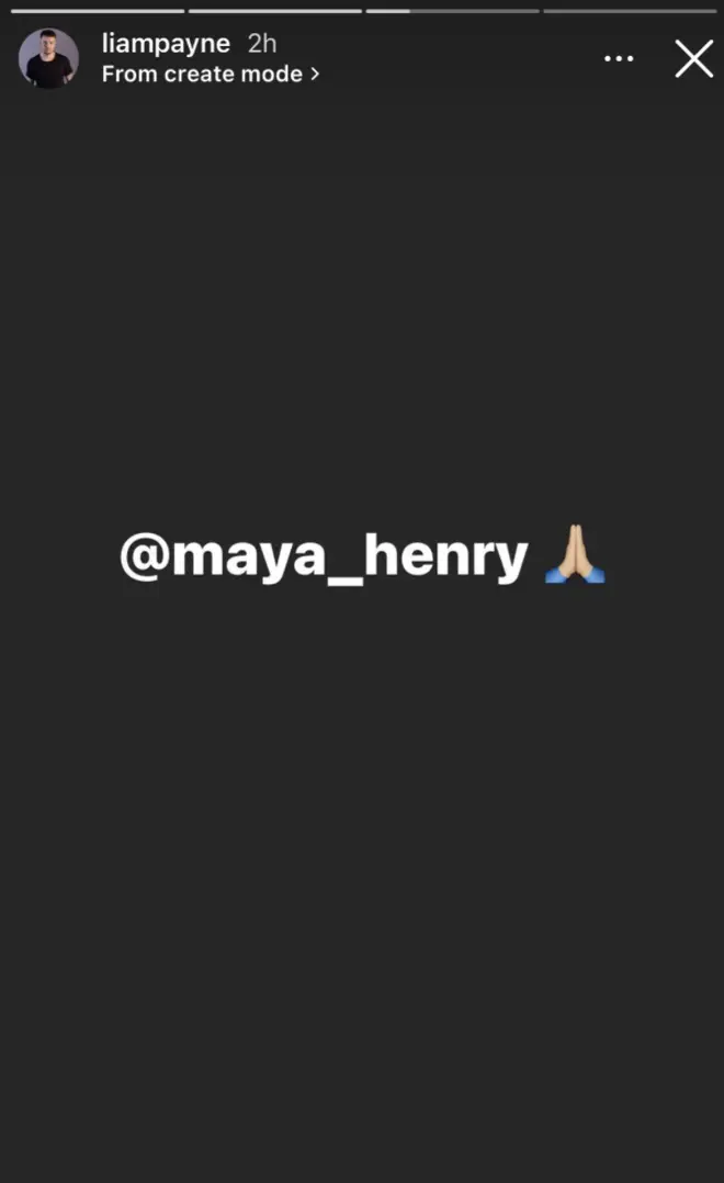 Liam Payne tagged Maya Henry in the emotional post