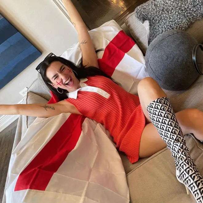 Dua Lipa threw a party to watch England v Denmark