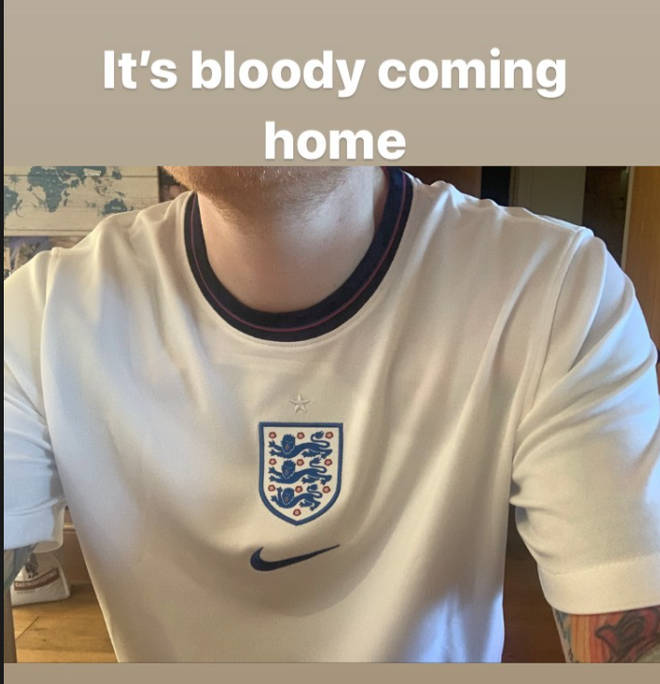 Ed Sheeran pulled on his England tee for the game