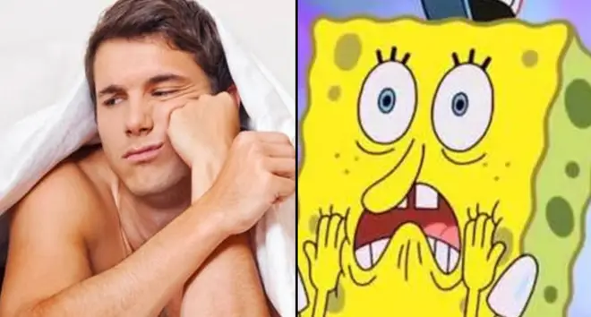 Man in bed looking sad/Spongebob Squarepants