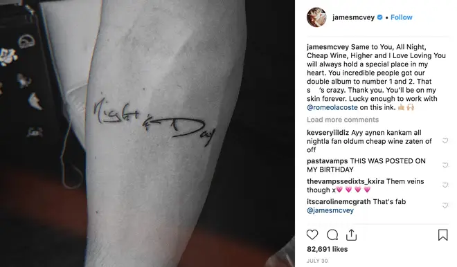 James unveils 'Night and Day' tattoo after his #1 promise