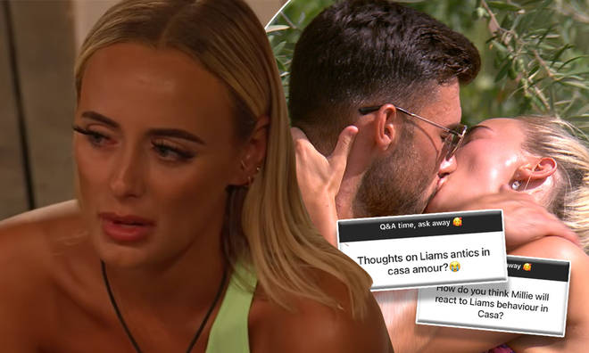 Love Island star Millie's pals have reacted to what's gone down in Casa Amor with Liam