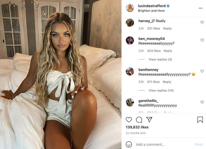 Lucinda Strafford returned to Instagram after Love Island exit
