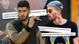 Fans have been trying to work out what Zayn Malik's new face tattoo says
