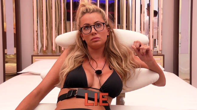 Olivia Attwood taking the lie detector test in 2018