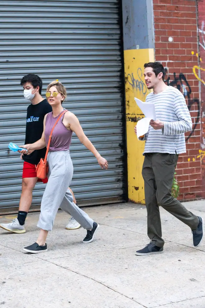 Pete Davidson is working on a film in New York with Kaley Cuoco