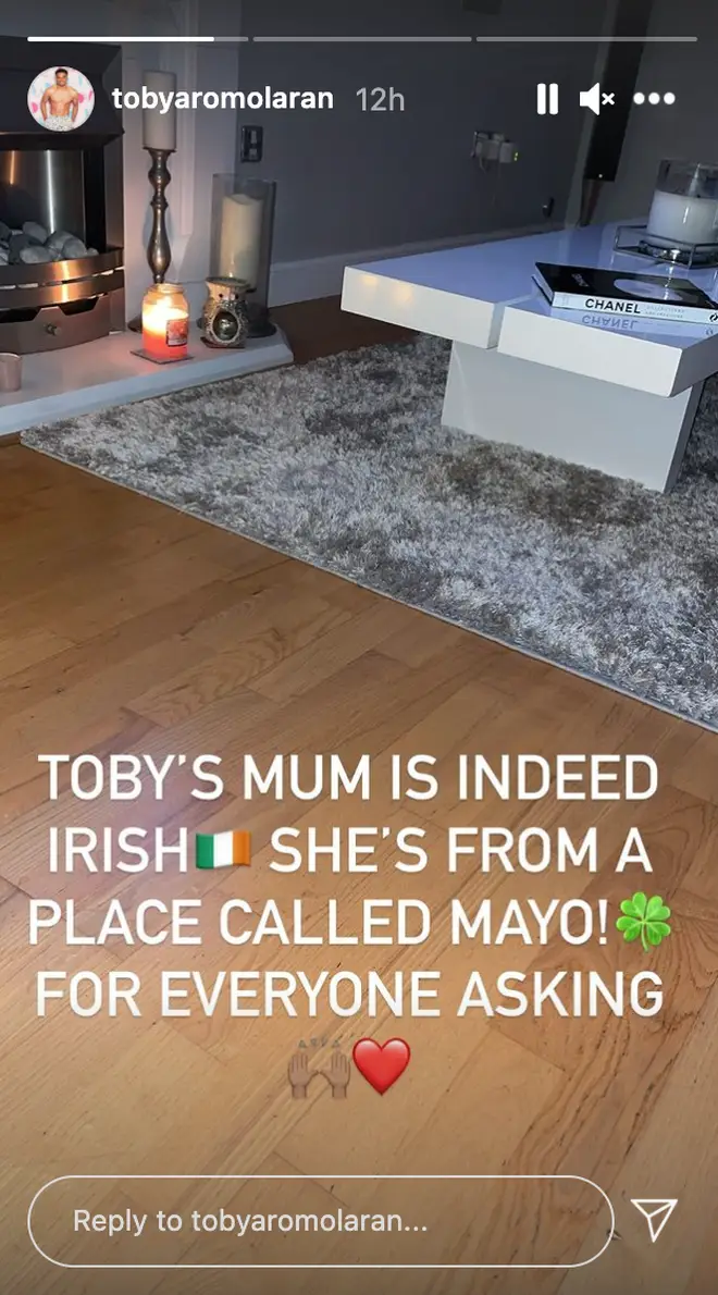 Toby's Insta account confirmed the news
