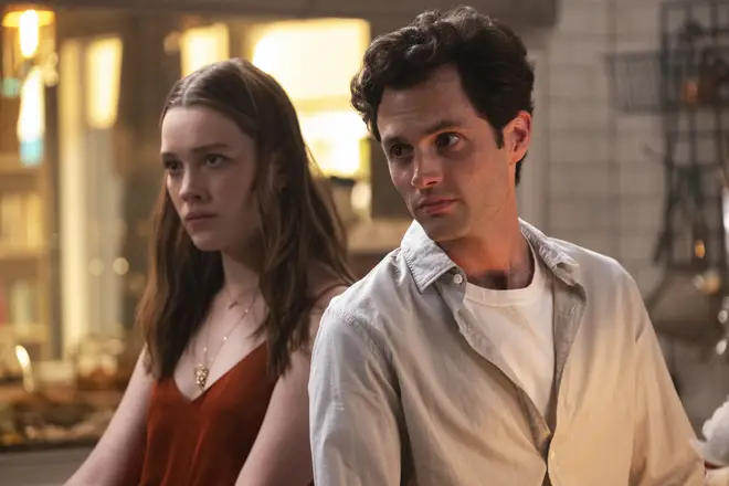 Where did Penn Badgley and Victoria Pedretti's characters leave off in season 2