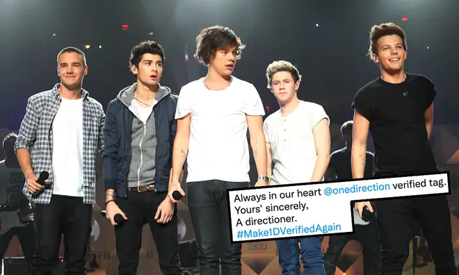 One Direction have lost their blue tick on the band's Twitter