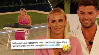 Millie and Liam had their Love Island co-stars in hysterics as they recreated the talent show