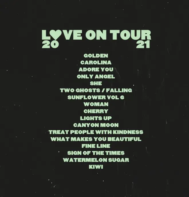 Harry Styles' Love On Tour performance set list