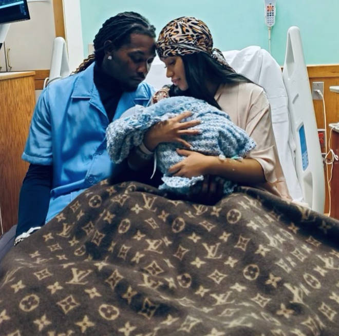 Cardi B posted a picture with her new arrival