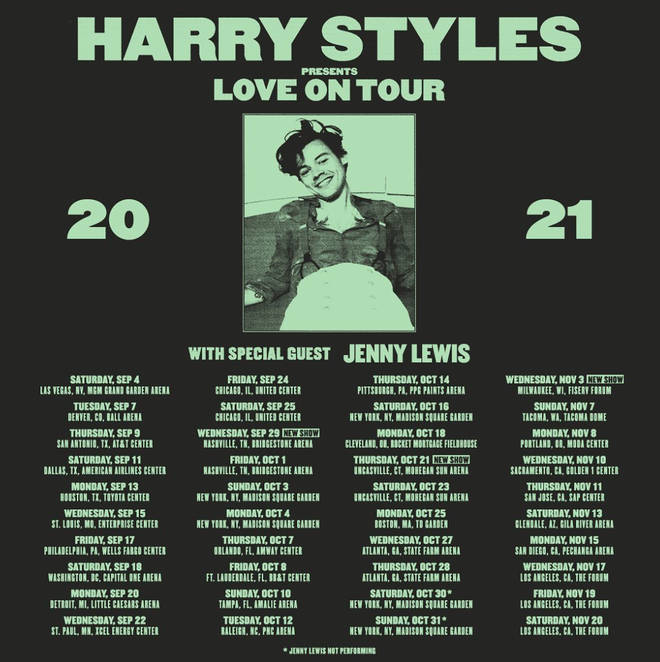 Harry Styles' Love On Tour shows run until