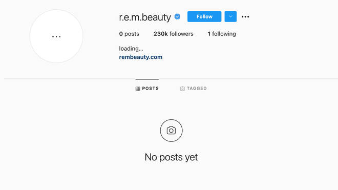 Ariana Grande's R.E.M Beauty page is still blank