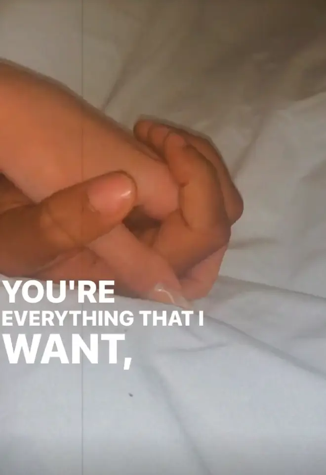 Faye also posted a clip of her and Teddy holding hands