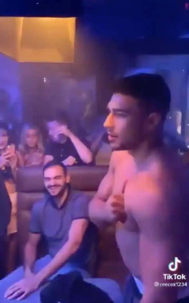 Tommy Fury was seen in a TikTok beating his chest at a club PA