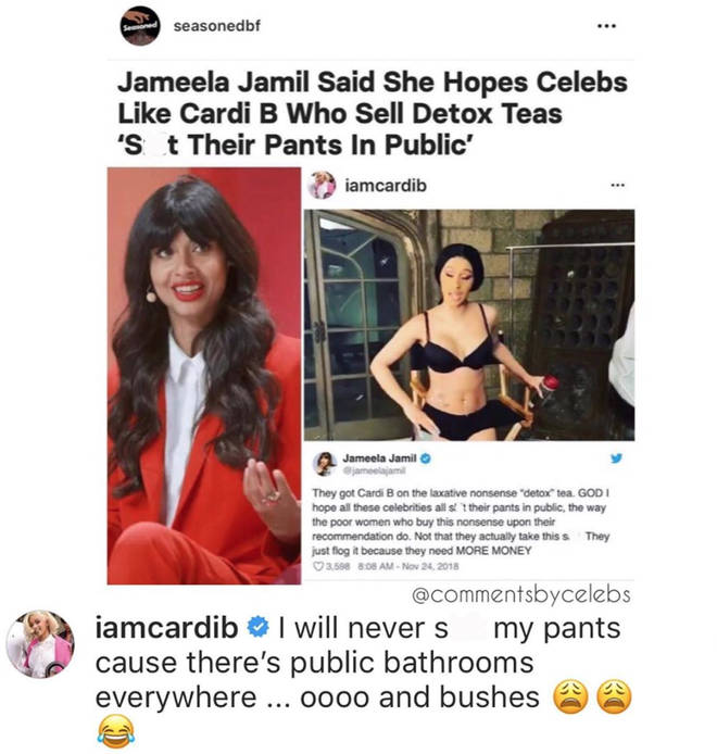 Cardi B claps back Jameela Jamil's 'sh***ing' wishes with savage comment