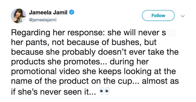 Jameela Jamil accuses Cardi B of not using or knowing the weight loss tea she promotes