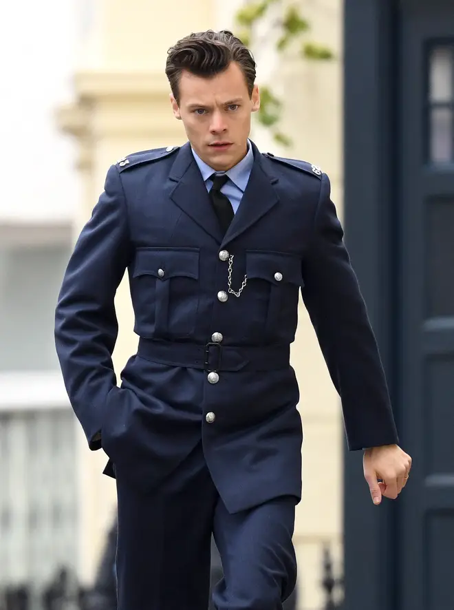 Harry Styles on the set of upcoming movie 'My Policeman'