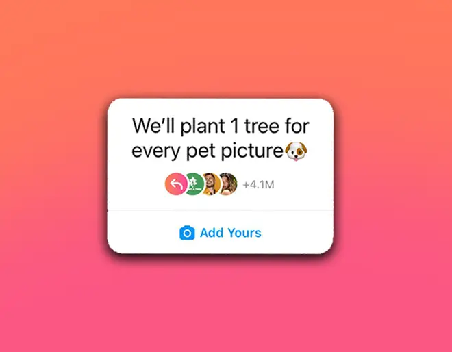 The sticker was used over 4 million times on Instagram