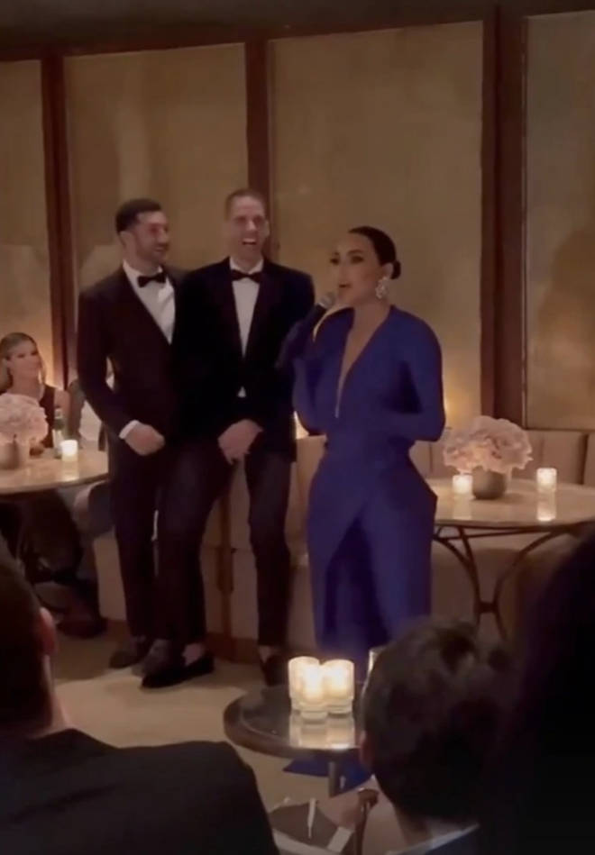Kim Kardashian made fun of her three divorces in a wedding speech