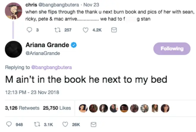 Ariana Grande explains reason she left Mac Miller out of burn book