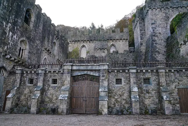 The entrance to the castle is menacing