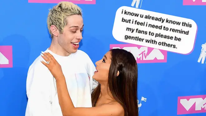 Ariana Grande took to Instagram to respond to Pete Davidson's message of online trolling