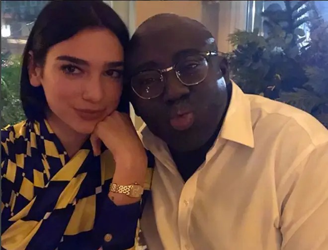 Dua Lipa with Vogue's Edward Enninful.