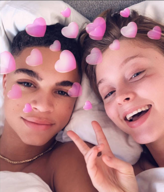 Zara Larsson and boyfriend Brian in bed
