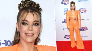Becky Hill Stuns In Orange Look On The Jingle Bell Ball Red Carpet
