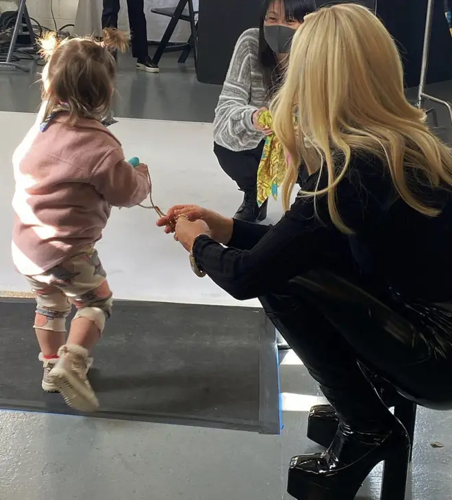 Bella Hadid shared an adorable snap of baby Khai walking
