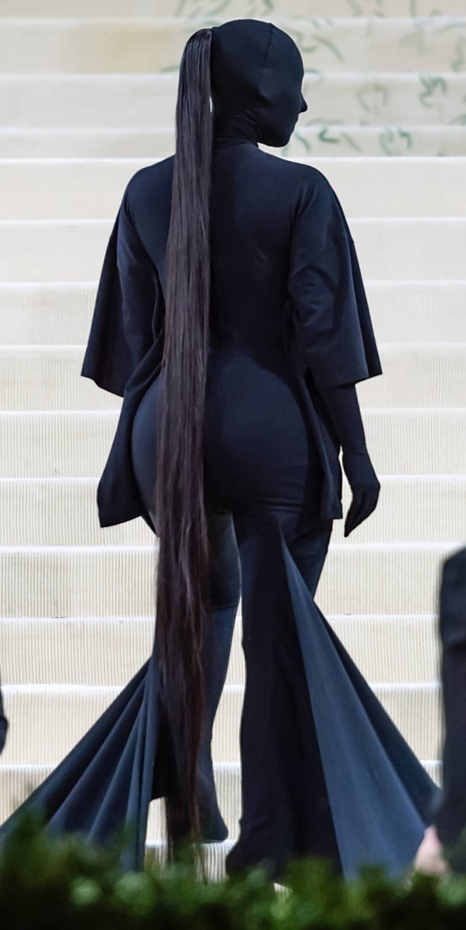 Kim Kardashian wore an all-black skin-tight outfit at the Met Gala